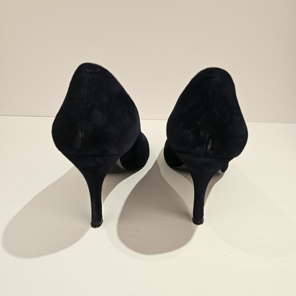 Nine West navy suede heel pumps shoes in size 10M US - Picture 5 of 8
